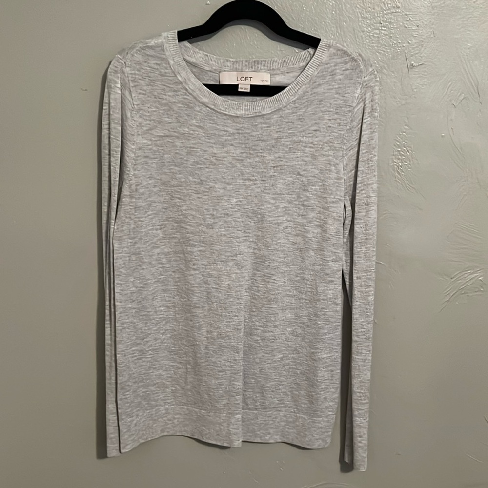 LOFT grey crew neck sweater